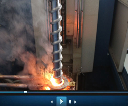 高频淬火机对注塑机螺杆进行淬火热处理